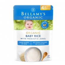 贝拉米米粉米糊4 125g Bellamys Organic Baby Rice With Prebiotic 4 Months 125g