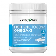 Healthy Care 无腥鱼油200粒装 Fish Oil 1000mg Omega 3 200 Capsules