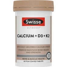 Swisse Ultiboost 钙加维生素D3加K2 Calcium + D3 + K2 60 Tablets